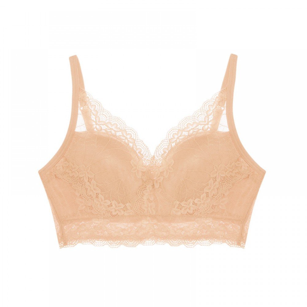 Lace Buttonless Comfortable Bra, Comfort Wireless Lace Bralette