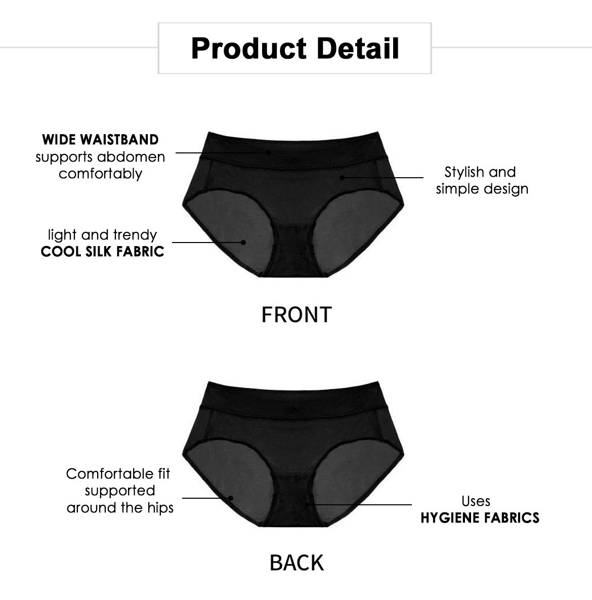 Nushu Hip-Hugger Panty Black XXXL: Buy packet of 1.0 Panty at best